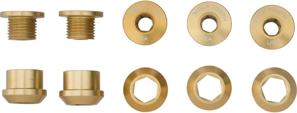 Wolf Tooth Set of 5 Chainring Bolts+Nuts for Single-Ring (1X) Drivetrains