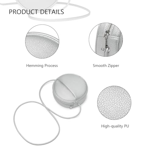 Image of Circle Crossbody Bag for Women NYLON Circle Purse with Zipper Adjustable Knot Shoulder Straps