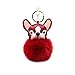 Produktbild Tonpot Cartoon süße Welpe Haar Ball Schlüsselanhänger Creative Plüsch Tasche Anhänger Haarball Zubehör (Weinert), Weinrot, 8 cm
