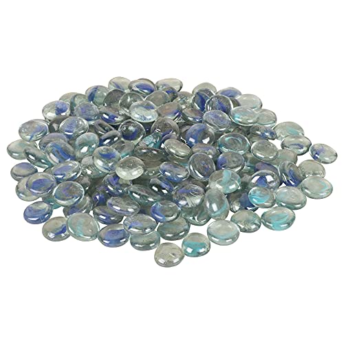 Image of Color Stone Decorative Shiny Glossy Flower Glass Pebbles for Vase Fillers Plant Pots Home Table Garden & Outdoor Decoration (Clear Sky Blue 4Kg)