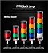 1pcs Stack Lamp Industrial Emergency Light Straight Rod Disk Base LED Warning Light Tower DC12V/24V AC110V/220V/380V No Buzzer(2Layers 24V no Buz)