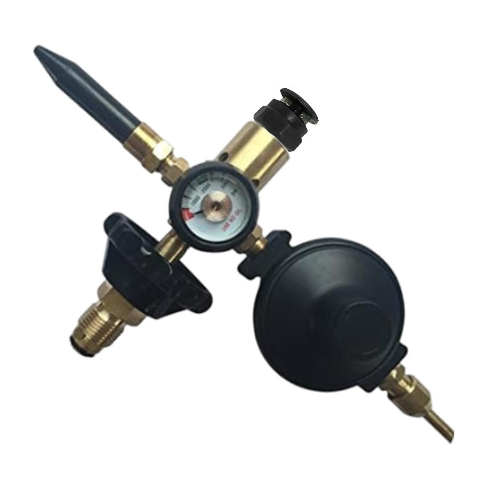 PMU Helium Balloon Filler with Automatic Shut-Off for Mylar/Foil and Dual Latex Inflator with Gauge and Balloon Ribbon String Cutter - 1pc Set