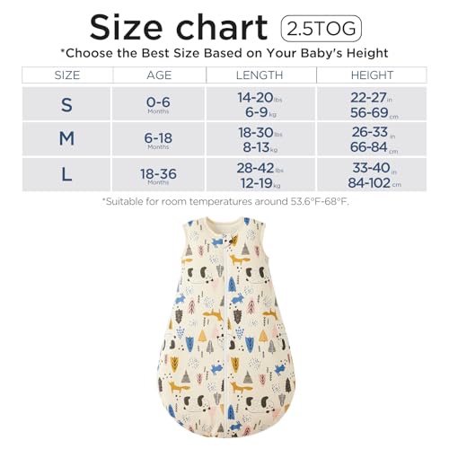 Image of Duomiaomiao 2.5 TOG Baby Sleep Sack 100% Cotton Winter Baby Wearable Blanket, Warm Quilted Comfy Toddler Sleeping Bag