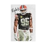 FONUHUOLIAN Sports Star Poster Myles Garrett Canvas Poster