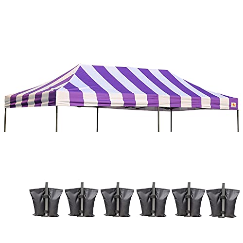 Image of ABCCANOPY Replacement Canopy Top for Pop Up Canopy Tent 10x20 Purple Stripe