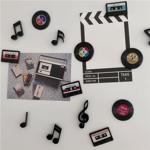 Imanes decorativos de vinilo negro para refrigerador, set x4 miniatura 3