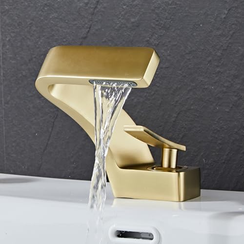 Robinet de cascade moderne en cuivre mitigeur chic pour lavabo de salle de bain