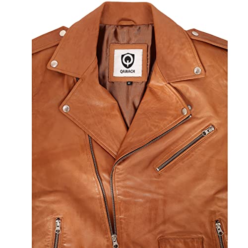 Image of Men Leather Jacket - Lambskin Winter Vintage Motorcycle Biker Jacket, Coat Soft & Stylish Moto Ride & Racing Jacket's