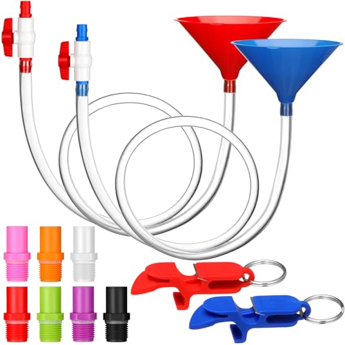 Vertintong 2 Set Beer Bong with Valve, 8 Mouthpieces, 2 Bottle Openers