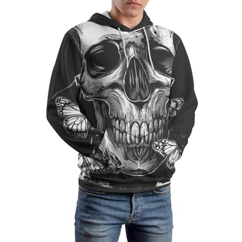 Sweat à capuche papillon squelette en taille S contre le froid