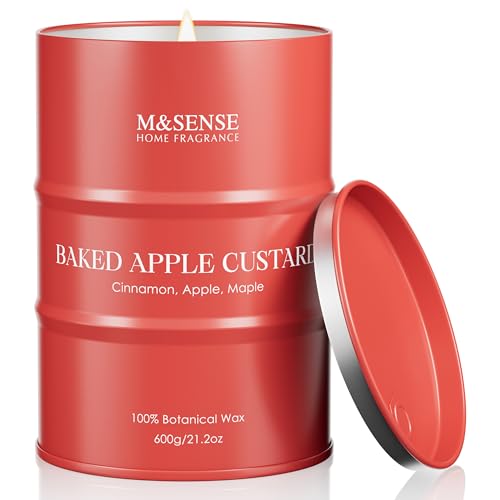 Image of M&SENSE Baked Apple Scented Candles Large, Natural Soy Candles 21.2oz 120 Hour Slow Burning,Christmas Candle Candle for Stress Relief Meditation Relaxing,Aromatherapy Christmas Decor