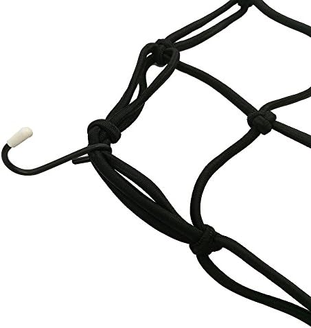 Motorcycle Helmet Net Cargo Net 2 Pack Bungee Net for Motorcycle Bike Load Cover ATVs with Hooks Elasticated Stretchable
