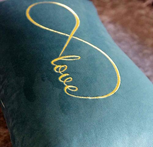 Favdec Embroidered Infinity Love Decorative Throw Pillow Cover, Lumbar Love Pillow Cover 12 Inches X 20 Inches Cover Only #TOP3