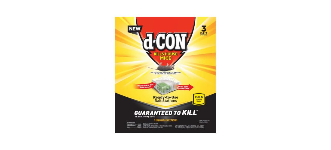 d-Con Disposable Corner Fit Mouse Bait Station - 0.5 Oz (Pack of 3)