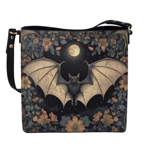 Image of HUGS IDEA Boho Bags for Women Leather Handbag Shoulder Bucket Crossbody Purse
