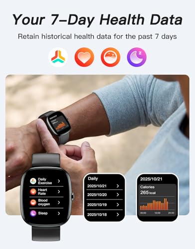 Fitness Trackers, No Bluetooth No APP/Phone Needed, 1.8" Fitness Watch for Men Women with Pedometer Heart Rate/Blood Oxygen/Sleep Monitor 100 Sports, Steps Counter Walking Running Waterproof - Image 6