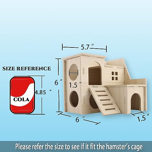 Kcrygogo Tiny Hamster Maze Wood House Fun Slide House Double-Decker Hut For Dwarf Gerbil Mouse Mice Rat Small Animals thumb #7