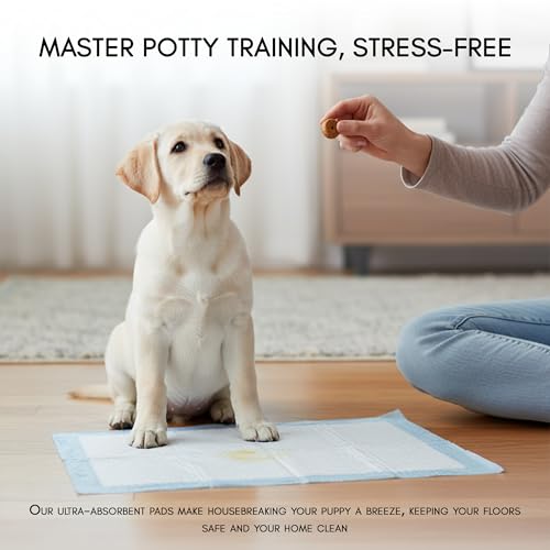 Image of Pet Training Pads for Dogs & Puppies | Super Absorbent Dog & Puppy Pee Pads with Gel Technology | Leak Proof Quick Dry Puppy Training Pads | 60x60 cm | 50 Pack