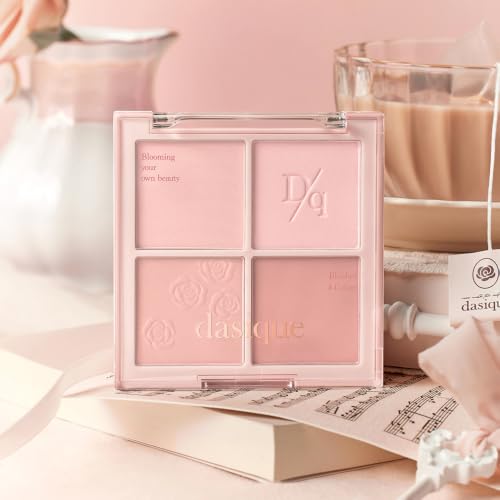 Image of Dasique Blending Mood Cheek #15 Rose Milk Tea | 4 Blendable Shades | Pressed Powder Blush Palette for Cheeks | Silky & Soft Blur Finish | Lightweight Blush for Cheeks | Korean Makeup | Vegan