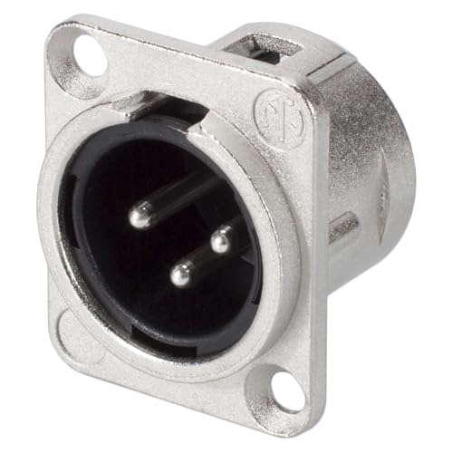 XLR Neutrik NC3MD-L-1, XLR 3-polige Einbaustecker, male, vernickelt