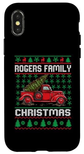 Rogers Family Ugly Christmas Sweater Red Truck Funny Xmas �X�}�z�P�[�X iPhone X/XS �p