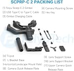 FeiyuTech SCORP-C2 AI Caméra de suivi du visage Gimbal,3-Axis Stabilisateur pour appareil photo DSLR/Mirrorless, pour Sony Canon Panasonic Nikon Fujifilm Sigma BMPCC,Tir vertical autochtone,Max 7.72lbs,Voie intelligente