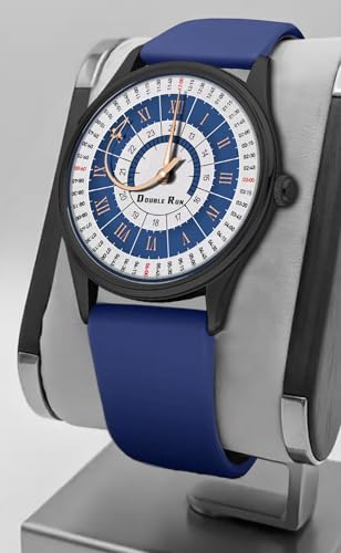 Image of DOUBLERUN Black Case Silicone Strap, 24-Hour Display, Roman Numerals, Analog Watch