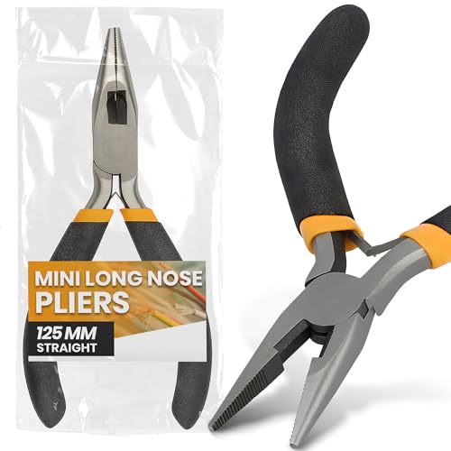 Instalguru Mini Pinza Punta Lunga 125 mm Pinze A Becchi Tondi Naso Lungo Precisione Tagliafili Manico Ergonomico Fai Da Te Riparazione Gioielli Elettronica