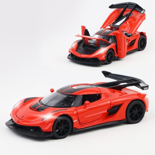 Image of Wembley 1:32 Scale Die-Cast Toy Car for Kids| with Opening Doors, Hood & Trunk| Features Pull Back Action| Luxury Sports Car Collectible|| Die-Cast Metal Body - Orange