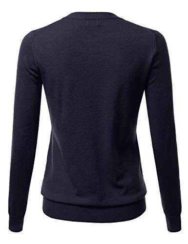 Image of LALABEE Women's Crew Neck Gem Button Long Sleeve Soft Knit Cardigan Sweater