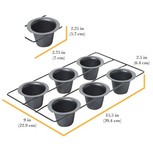 Chicago Metallic 6-Cup Popover Pan, Heavyweight Aluminized Steel with Nonstick Coating, Ideal for Yorkshire Pudding, Muffins, and Popovers by Chicago Metallic - Image 2