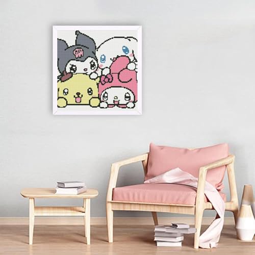 Image of JAKI Diamond Art Painting Kits for Adults-Cartoon Diamond Art for Adults,Full Drill Diamond Art Kits for Gift Home Wall Decor(14x14inch)