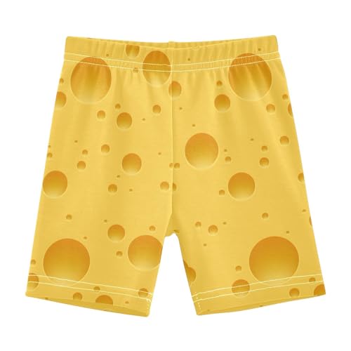 JHKKU Girls Yellow Cheese Shorts Cotton Cartwheel Bike Kids Biker Under Dress Dance Short Girl Clothes 4T