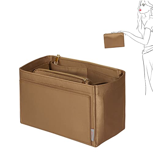 ZTUJO Felt Bag Organizer Insert For LV Speedy, Neverfull, Graceful, Neverfull, Tote, Handbag, Shaper, Silky Brown, Large