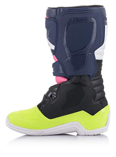 Image of Automotive Alpinestars 2014518-1176-10 Tech 3S Kids Boots Black /Dark Blue /Pink Fluo Sz 10