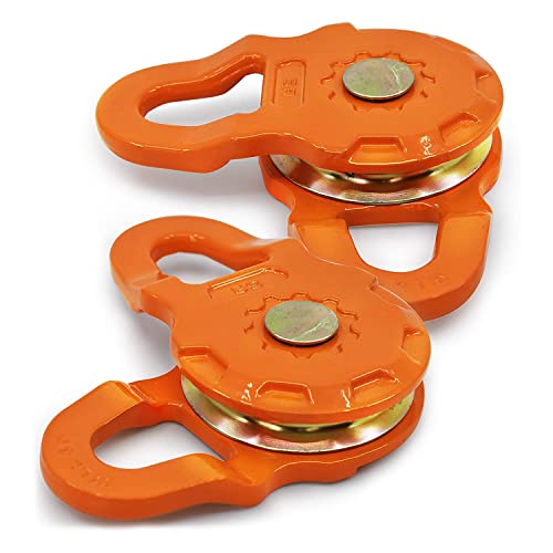 GearAmerica Smart Snatch Block â€“ 24,000 lbs Minimum Breaking Strength, 12,000 lbs Working Load Limit â€“ Winch Pulley for Cable up to 7/16â€™ & Winches up to 12,000 lbs â€“ 2-Pack