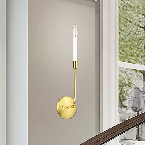 Image of Livex Lighting 46061-91 1 Light Brushed Nickel Wall Sconce, 5.13 x 18 x 3.9