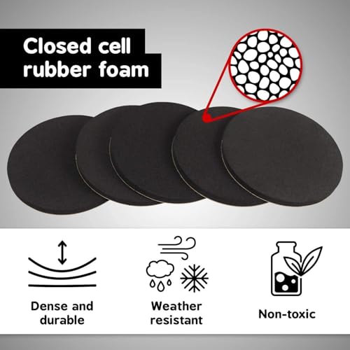 Image of 18pcs Round Anti-Slip Grip Pads - Self-Adhesive Rubber Cushions Protectors (Pack of 1) 2.5cm*2.5cm Black