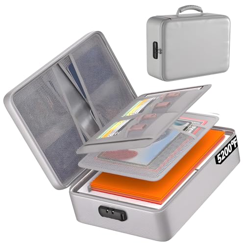 Large Capacity Resistant File Organizers with Multiple Pockets Slots Secure Storage for Documents Electronics Certificates Up to