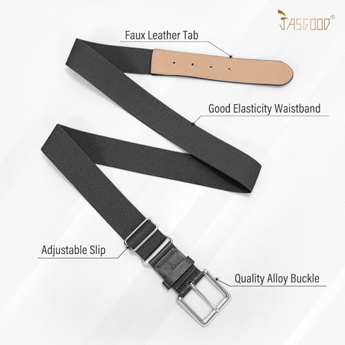 Image of JASGOOD 2 Pack Baseball Socks and Belt Combo Set Softball Socks and Belts Elastic Waist Belt for Youth and Adult Boys