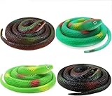 ZZF-LYA 4 Packs Realistic Rubber Snake Set-Plastic Forest Snakes Realistic Rubber Snake Assorted Colorful Fake Snake Figure Keep Birds, Squirrels, Rats Away