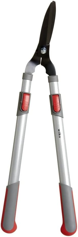 wilko Telescopic Lawn Shears - Long Handle Telescopic Garden Shears for Gardening - for Edging, Trimming, Pruning and Cutting - with Carbon Steel Blades - Cushioned Non-Slip Grips