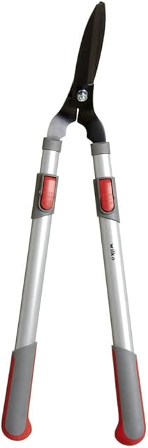 wilko Telescopic Garden Lawn Shears, Long Handle Telescopic Garden Shears, Carbon Steel Blades, Cushioned Non-Slip Grips, 65.5 x 24.3 x 23cm