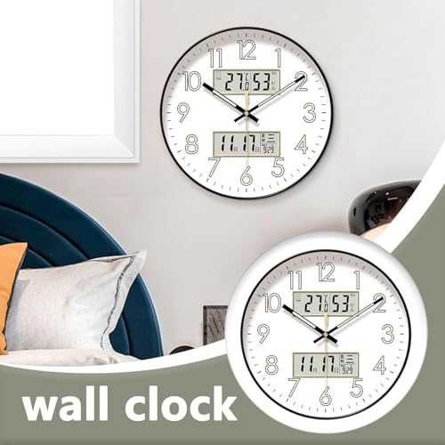 Horloge murale de précision lumineuse avec affichage numérique haut de gamme