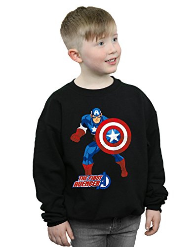 Marvel Boys Captain America The First Avenger Sweatshirt Black 5-6 Years