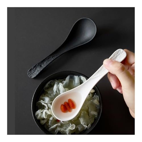 Cuillère en céramique blanche pour soupe et dîner de ménage