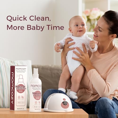 Image of Momcozy Electric Breast Pump Cleaning Spray, Effective Milk Fat Removal & Purely Clean, Natural Grapefruit Scent, Spray for Pump or Accessories, and other Baby Products (Not a Lubricant), 8.5 Fl Oz