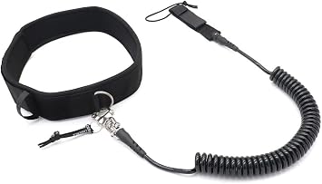 HouseVibe Surf Leash Quick Release Waist Belt for Paddle Boards 10 ft Adjustable Coiled Leash for SUP Lightweight Safe