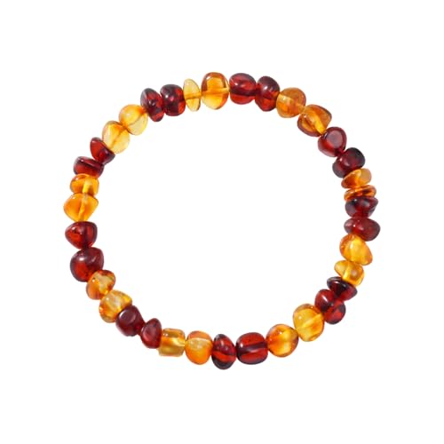 Gmissbabicoo Amber Bracelet Natural Blood Red Gold Ambers Jewelry Handmade Stretch Band Bracelets Fashion Design (Style 2+2)