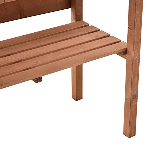 image for Outsunny Outdoor Solid Fir Wood Potting Bench Backyard Gardening Table